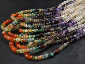 ลูกปัดพลอยหลากชนิด-ขัดเงาเรียบ-ทำด้วยมือ-ทรงกลม-ร้อยเป็นเส้น 16 นิ้ว ขนาดประมาณ 5 มม.-อุปกรณ์สำหรับผู้ค้าส่ง-หินธรรมชาติ - Product Image 4