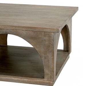 Rectangular Solid Mango Wood Coffee <b>Table</b> Rustic Modern Living Room <b>Table</b> <b>With</b> Arched Open Storage <b>Shelf</b> Handcrafted Sofa <b>Table</b> - Product Image 6
