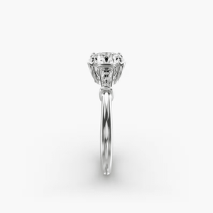 Bague de fiançailles en argent 925 avec diamant de laboratoire de 1,00 carat, clarté VS1, couleur F, taille brillant, diamants latéraux taille baguette, certifiée IGI - Product Image 3