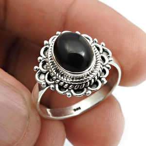 Anillo de Plata de Ley 925 Hecho a Mano con Gema de Ónix Negro de Corte Ovalado y Engaste de Bisel, Joyería Bohemia a Precio de Mayoreo - Product Image 3