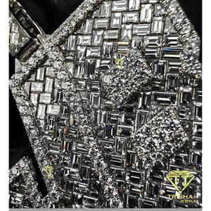 Baguette And Round Cut Lab grown Diamond <b>Playing</b> <b>Cards</b> Pendant 925 Sterling Silver Gold Plated Hip Hop Jewelry Gift - Product Image 5