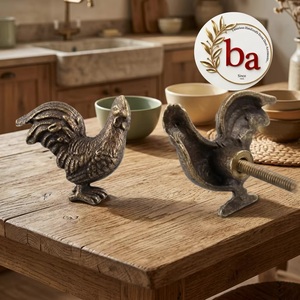 Poignées de tiroir modernes en fonte de fer bronze en forme de coq, poignée de meuble fantaisie écologique en forme d'animal pour armoire et commode - Product Image 1