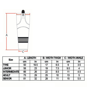 Chaussettes de hockey sur tube personnalisées noires avec bandes grises et blanches, respirantes, à séchage rapide, avec service OEM - Product Image 6