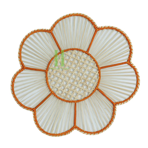 Eco-friendly Bohemian Style Seagrass Charger Plate <b>Wall</b> Decoration Flower Placemat Home <b>Table</b> Mats 35cm Diameter Washable HNH - Product Image 3