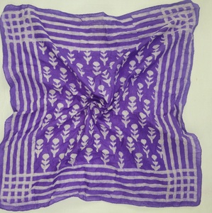 Pañuelo de algodón morado con estampado de bloques, hecho a mano, estilo indio floral, bandana boho, pañuelo para el pelo con borde a rayas, pañuelo para el cuello, venta al por mayor - Product Image 2