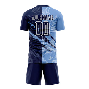 Hot Selling Unisex Soccer Wear Customizable Heat-transfer Printed 100% Polyester Kits Clothing Logo Wholesale Price Cheap - Product Image 4