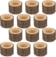 Porte-bougie en bois DIY - Ornement de table cylindrique en bois pour la décoration de fêtes et de la maison