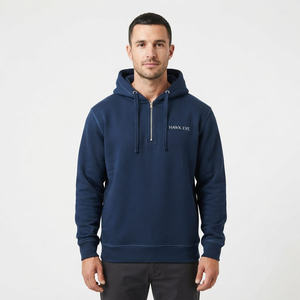 Sweat-shirts tendance bleu marine pour hommes, logo personnalisé sur le devant, 100% coton, vente en gros, sweat-shirt de haute qualité pour hommes - Product Image 5