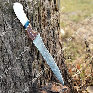 Cuchillo de Filetear Pescado Profesional de Acero Damasco con Patrón en Espiral, Hecho a Mano, Grado Industrial DIY, Extra Afilado, Soporte OEM/ODM, Venta al por Mayor - Product Image 3