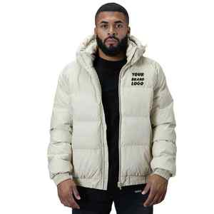 Veste matelassée à capuche pour homme, manteau d'hiver chaud et isolé, coupe-vent, vêtement d'extérieur matelassé avec logo brodé - Product Image 4