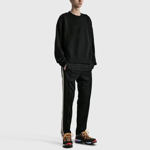 Men’s Black Track Pants Side Stripe Wide Leg <b>Drawstring</b> Joggers Streetwear Athletic Training Casual Sports <b>Trousers</b> - Product Image 4