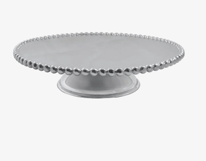 Luxury Silver Beaded Rim Metal Cake Stand Pedestal Round Cake Display Holder for Wedding & <b>Party</b> <b>Decor</b> - Product Image 2
