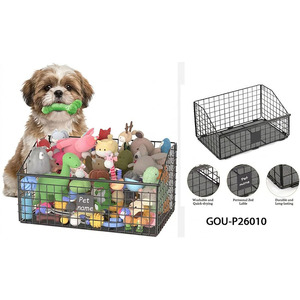 Modern Metal <b>Rectangle</b> Dog Toys <b>Storage</b> <b>Basket</b> - Product Image 2