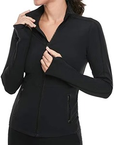 Women Charcoal Gray Full Zip Stand Collar Athletic Jacket Contrast Stitch Raglan Slim Fit Running Yoga Gym Sport Track Top - Product Image 5