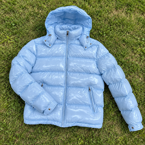Blouson matelassé à capuche OEM haute brillance, col montant, manteau d'hiver, personnalisation ODM, unisexe, écologique, coupe-vent, respirant - Product Image 1