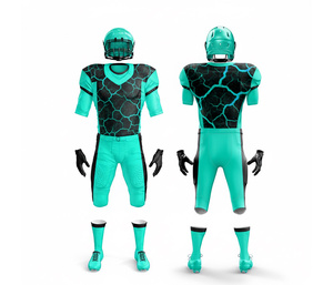 Maillot de football américain personnalisé avec design par sublimation |   Ensemble de football avec maillot et pantalon |   Vêtements de sport en polyester respirant - Product Image 5