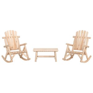 Ensemble de salon de jardin en bois massif d'épicéa, 3 pièces, pour une utilisation en extérieur - Product Image 1