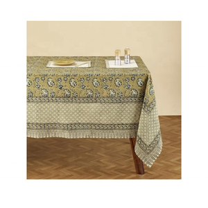 Pastel Green Organic Cotton Damask Pattern <b>Table</b> <b>Cloth</b> 280 GSM Machine Washable Sustainable Perfect For Festive Dining <b>Table</b> - Product Image 1