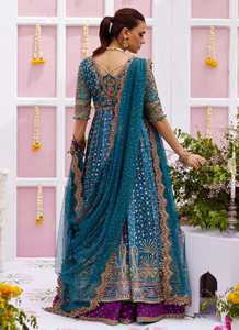 Vestido de Novia Clásico Hecho a Mano en Pakistán, Corte en A, Largo hasta el Suelo, con Borlas, Perlas, Cristales Bordados, Cierre de Cremallera en la Espalda, Cintura Natural, 100% Seda - Product Image 4