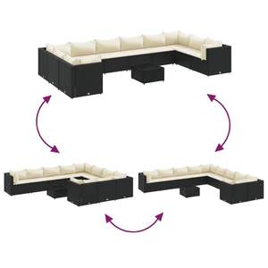 Conjunto de Muebles de Jardín Negros para Patio, Colección de Muebles de Exterior - Product Image 6