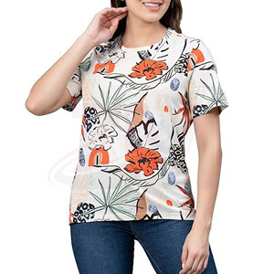 Ropa ligera y transpirable para viajes de verano y moda informal, camiseta estampada a la moda para mujer, camiseta gráfica suave y cómoda - Product Image 1