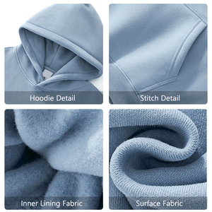 Sudadera con Capucha Unisex, Color Sólido, Forro Polar, Informal, para Otoño, Corte Regular, Diseño con Bolsillos, 100% Algodón Tejido, Resistente al Viento - Product Image 2