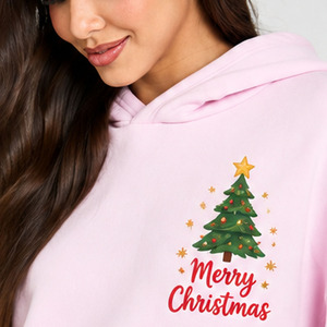 Personalized <b>Christmas</b> <b>Hoodie</b> 100% Polyester Casual Style Custom Sublimation Printed Holiday Pullover Snowman Graphic For Women - Product Image 4