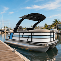 Bateau ponton d'usine OEM 16 pieds pour flotte de location - Moteur hors-bord 90 CV, plancher EVA, bateau de loisirs lacustre, certifié CE, couleur personnalisée