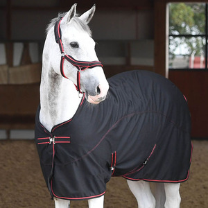 Couverture de cheval en polycoton avec design respirant et confortable, couverture d'extérieur, couverture anti-mouches et couverture absorbante, couverture d'écurie pour cheval - Product Image 1
