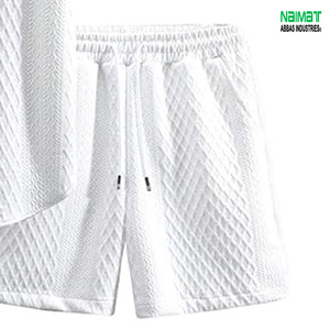 Conjunto de Camiseta y Pantalones Cortos de Algodón 100% con Tejido Waffle Blanco para Hombre de Naimat Abbas Industries, Informal, Transpirable, para Verano, Gimnasio y Running - Product Image 4