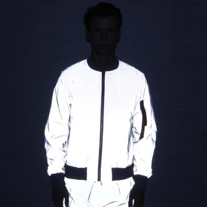 Veste de travail unisexe haute visibilité réfléchissante en polyester et maille, uniforme de sécurité blanc avec bordure noire pour usage extérieur - Product Image 5