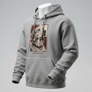 Sudadera con Capucha Personalizada con Gráfico de Perro Gris, Sudadera Informal para Hombre, Ropa Urbana, Estampado Animal, OEM, ODM, Venta al Por Mayor - Product Image 2