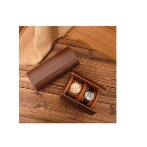 Custom Logo 2-Slot Leather <b>Watch</b> Case | Shockproof Travel <b>Watch</b> Organizer High-End Leather <b>Watch</b> Storage Box for <b>Men</b> <b>Watch</b> Case - Product Image 4