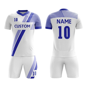 High Quality ODM OEM Customized Classic Retro Soccer Uniform V Neck 100% Polyester Breathable Lightweight Custom Team Name - Product Image 1