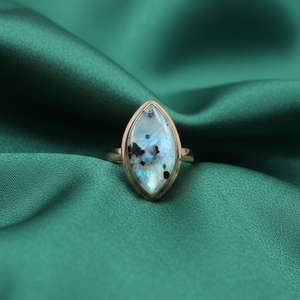Natural Black Tourmaline Rainbow Moonstone Gemstone <b>Ring</b> 925 Sterling Silver Rose Gold Yellow Gold Plated Handmade Jewelry Her - Product Image 3