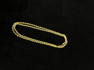Collar de Cadena de Cuerda con Moissanita Clásica Chapada en Oro Amarillo y Corte Brillante Redondo Tishya Diamond, Joyería para Uso Diario de Mujer - Product Image 3