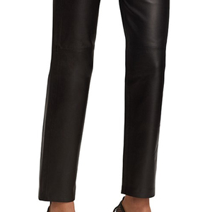 <b>Women</b> <b>Cropped</b> Faux Leather Pants High <b>Waist</b> Soft PU Fashion Ankle Length Casual <b>Trousers</b> Custom OEM ODM Wholesale Manufacturing - Product Image 2
