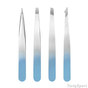 Juego de Pinzas para Cejas de Acero Inoxidable con Puntas Inclinadas y Puntiagudas, Diseño Moderno y Duradero, Mango con Degradado Naranja - Product Image 4