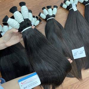 Extensiones de cabello de un solo donante, cabello largo y grueso, liso natural y color negro natural, listo para enviar. - Product Image 3