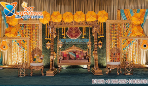 Décoration de scène de mariage abordable, tendance pour les cérémonies, les soirées Mehndi et Sangeet, décoration de scène de mariage Punjabi, décoration de soirée Mehndi au Royaume-Uni - Product Image 2