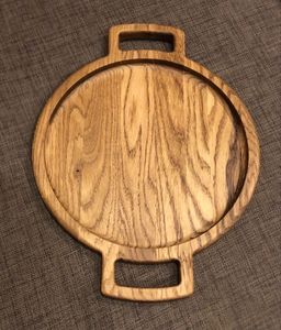 Tabla Redonda de Madera de Acacia para Servir Pizza, Tabla de Cortar para Queso y Pan, Plato de Presentación para Restaurante - Product Image 4