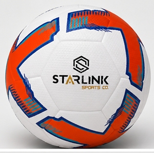 ลูกฟุตบอลสตาร์ลิงค์ สีขาว น้ำเงิน ส้ม ทนทาน แบบไฮบริด - Product Image 1