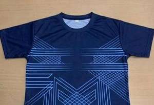 เสื้อยืดผู้ชายลายเรขาคณิต พิมพ์ลายแบบซับลิเมชั่น แห้งเร็ว สปอร์ต แขนสั้น คอกลม ทรงปกติ ผ้าโพลีเอสเตอร์ถัก 100% - Product Image 2
