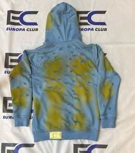 เสื้อมีฮู้ดสไตล์สตรีทแวร์มีรอยขาดสำหรับฤดูหนาวพิมพ์โลโก้สกรีนสีตกแดด - Product Image 3