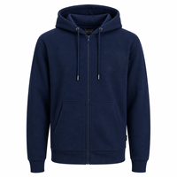 Sweat-shirt polaire classique à fermeture éclair intégrale, bleu sarcelle uni, streetwear décontracté, personnalisable avec logo, hiver, unisexe, imperméable
