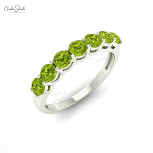 Chordia Jewels 0.84CTW Natural <b>Peridot</b> Gemstone Handmade Half Eternity Band 14K Fine Gold Wedding <b>Ring</b> Women Jewelry Wholesaler - Product Image 3