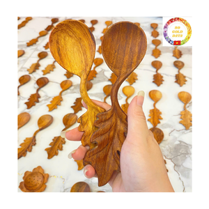 Wooden <b>Spoon</b> | Acacia Wood Cooking <b>Spoon</b> | Long Handle <b>Soup</b> <b>Spoon</b> | OEM | Wholesale Vietnam - Product Image 1