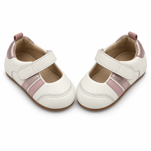 Chaussures Mary Jane unisexes en cuir véritable avec soutien de la voûte plantaire, semelle antidérapante, fermeture auto-agrippante, plates décontractées, tailles 13-24 mois - Product Image 1