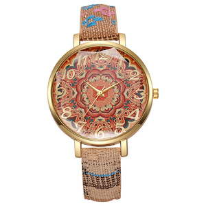 Trendy Ethnic Style Women's Fashion Quartz Watch with Alloy Case Fabric Band Luxury Box Included - Product Image 4