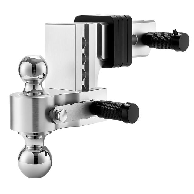 Adjustable 4-Inch Drop Hitch Ball Mount Heavy Duty Aluminum Alloy Tow Hitch Fits 2.5-Inch Receiver Trailer Hitch Mount 2"